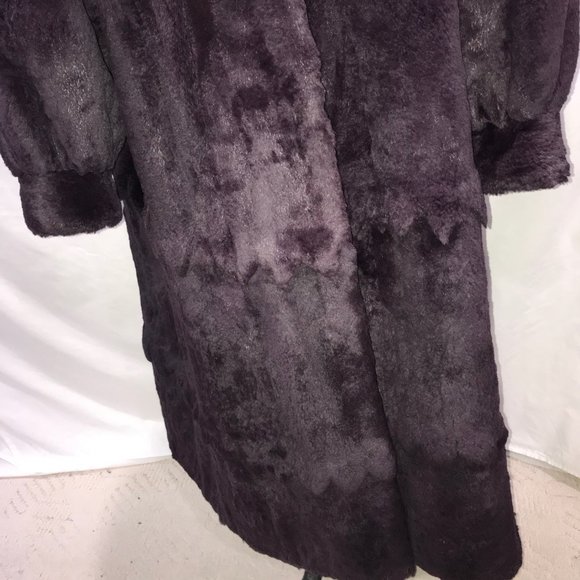 POLO NORTE DEEP PURPLE FULL LENGTH RABBIT FUR COAT - Picture 11 of 14